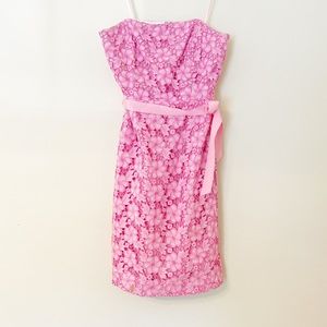 Lilly Pulitzer Strapless Crochet Floral Corset Dress